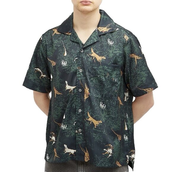 Rhude Scrambled Dog Vacation Shirt Men’s XL Black Short Sleeve Button Up $455 - Picture 3 of 13